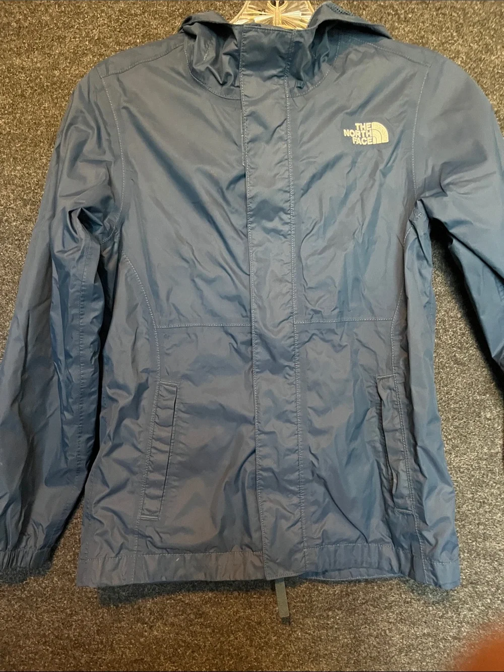 The North Face Kids Navy Blue Hooded Rain Jacket